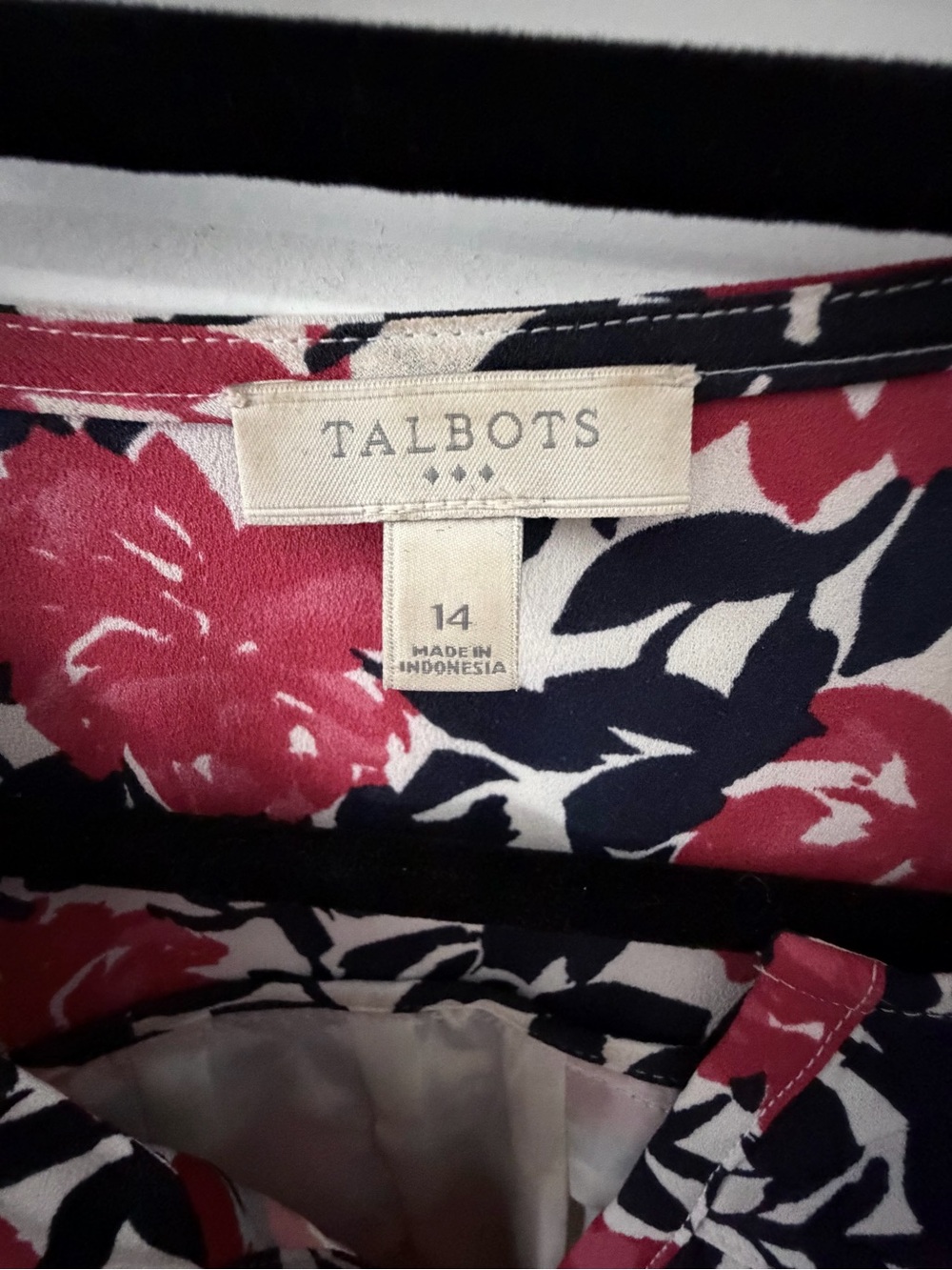Talbots Red and Navy Floral Midi Dress - Picture 2 of 2